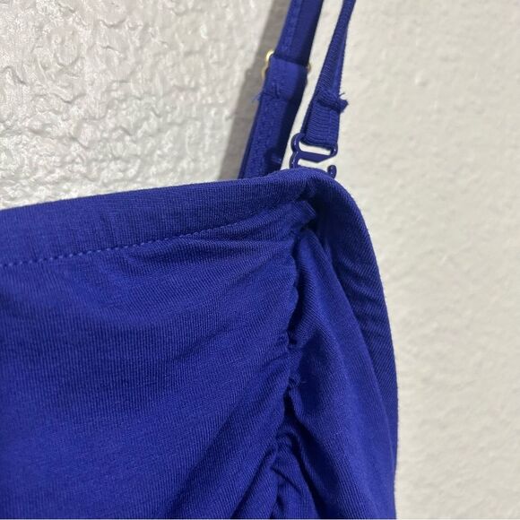 NWT Ava & Viv Strapless or Straps Ruched Jumpsuit Pockets Wide Leg Blue Sz 2X - Picture 8 of 10